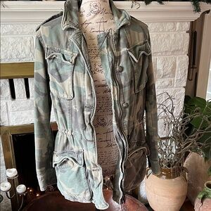 Free People Green Camouflage Field Jacket